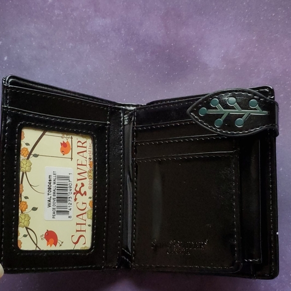 NWT Peace Dove Wallet - Black Vegan Leather - Picture 4 of 7